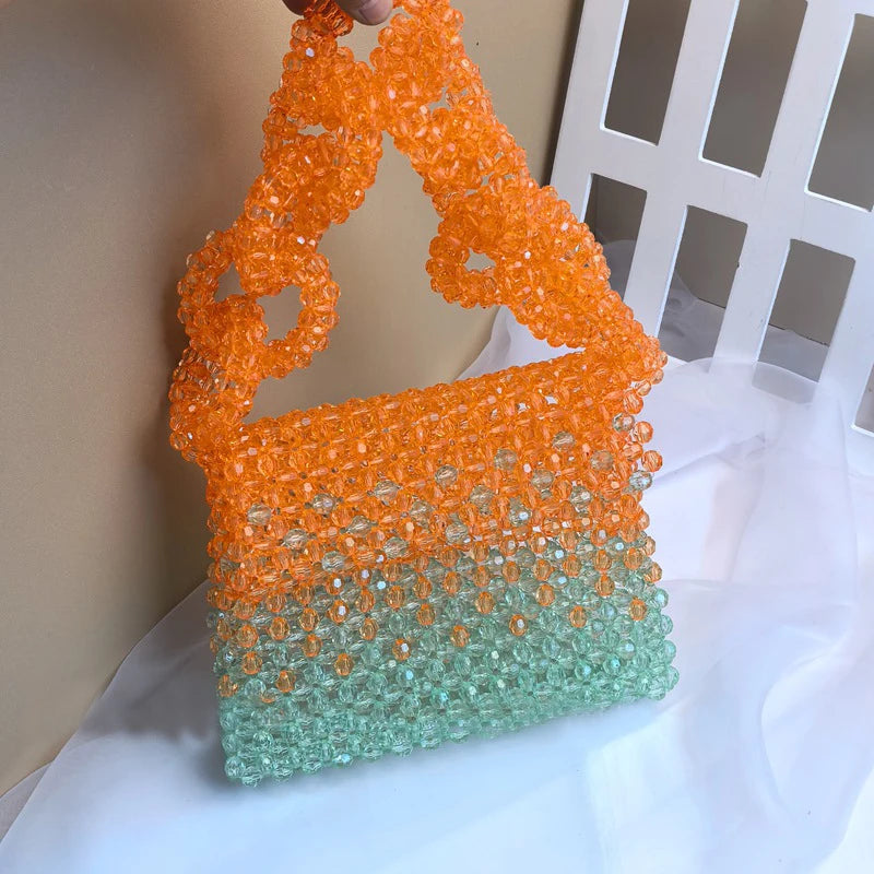 Sac de soirée en acrylique coloré Orange vert