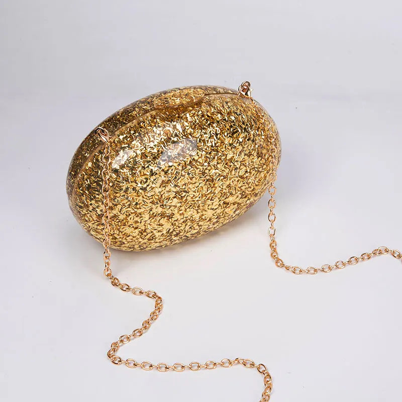 sac à main à paillettes or