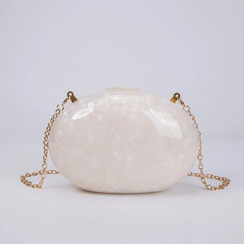sac à main à paillettes blanc