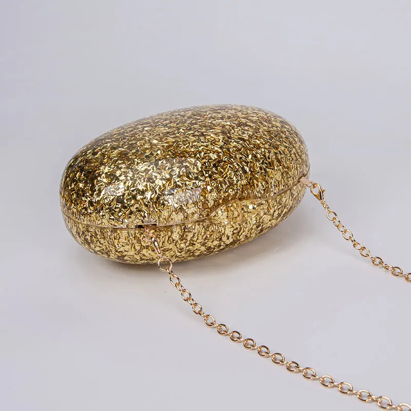sac à main à paillettes or