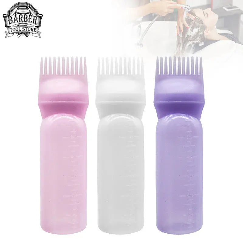 3 Colors Hair Dye Applicator Brush Bottles Dyeing Shampoo Bottle Oil Comb Hair Dye Bottle  Applicator Hair Salon Styling Tool