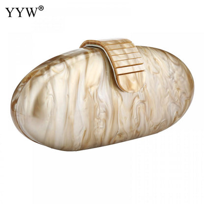 Fashion Wallet Women Acrylic Cute Long Round Evening Bag Woman Marble Luxury Party Prom Handbag Casual Clutch Sac A Main 2022