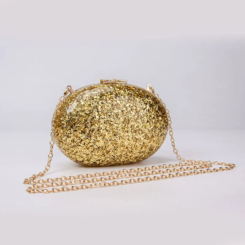 Sac à main de luxe à paillettes pour femmes, sac à bandoulière initié, sac à main de soirée, sac à main en or véritable, marque de mode