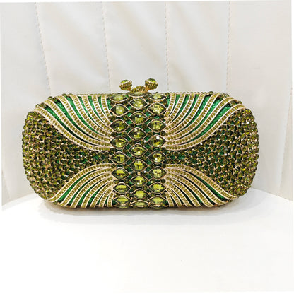 Flaw - Sac de soirée en strass vert creux