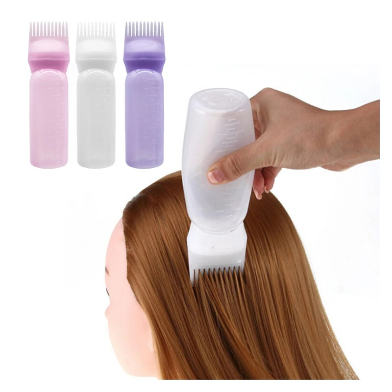 3 Colors Hair Dye Applicator Brush Bottles Dyeing Shampoo Bottle Oil Comb Hair Dye Bottle  Applicator Hair Salon Styling Tool
