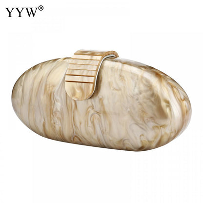 Fashion Wallet Women Acrylic Cute Long Round Evening Bag Woman Marble Luxury Party Prom Handbag Casual Clutch Sac A Main 2022