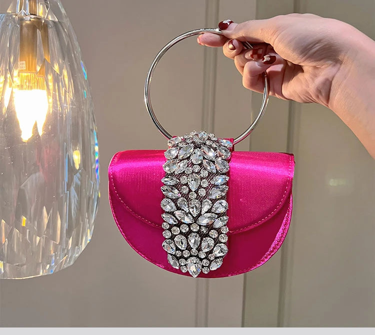 Corinna - Pochette de soirée de luxe avec diamants roses