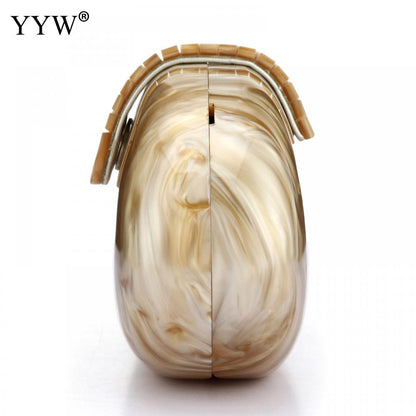 Fashion Wallet Women Acrylic Cute Long Round Evening Bag Woman Marble Luxury Party Prom Handbag Casual Clutch Sac A Main 2022