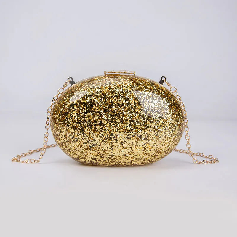 Sac à main de luxe à paillettes pour femmes, sac à bandoulière initié, sac à main de soirée, sac à main en or véritable, marque de mode