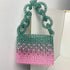  Sac de soirée en acrylique coloré VERT ROSE