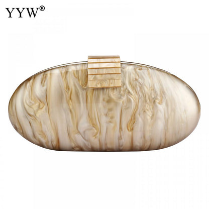 Fashion Wallet Women Acrylic Cute Long Round Evening Bag Woman Marble Luxury Party Prom Handbag Casual Clutch Sac A Main 2022